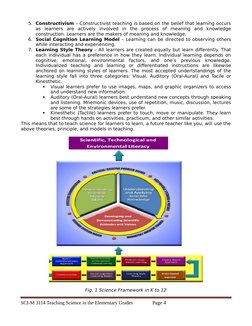 5. Constructivism – Constructivist teaching is based on the belief that learning occurs
as  learners  are  actively  involved