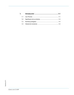 Sysmex serie CA-600
Septiembre 2011
1.
Introducción ..........................................................1-1
1.1
Uso Pre