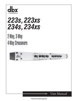 dbx 234XL Crossover User Manual | PDF | Ac Power Plugs And Sockets