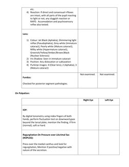 Ophthalmology Case History Proforma | PDF | Cataract | Human Eye
