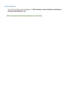 Ophthalmology Case History Proforma | PDF | Cataract | Human Eye