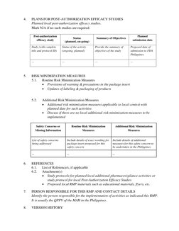 Fda's Plan.pdf FDA Risk Management Plan for Philippines | PDF | Pharmacovigilance ...