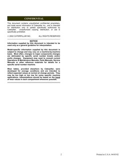 CONFIDENTIAL 
This document contains unpublished confidential proprietary, 
and trade secret information of Caterpillar