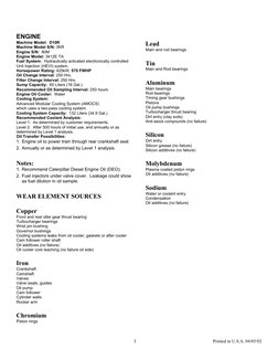 ENGINE 
Machine Model:  D10R 
Machine Model S/N: 3KR 
Engine S/N:  80M 
Engine Model: 3412E TA 
Fuel System:  Hydraulically a