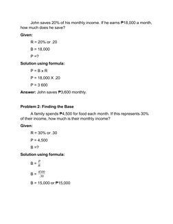 Understanding Percentage, Base, and Rate | PDF | Percentage | Equations