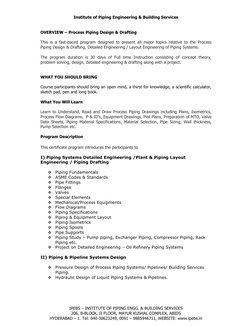 Institute of Piping Engineering & Building Services 
 
 
IPEBS – INSTITUTE OF PIPING ENGG. & BUILDING SERVICES 
206, B-BLOCK,