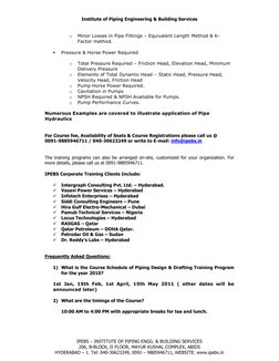 Institute of Piping Engineering & Building Services 
 
 
IPEBS – INSTITUTE OF PIPING ENGG. & BUILDING SERVICES 
206, B-BLOCK,