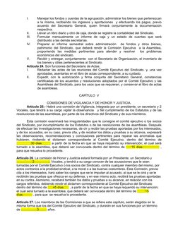I.
Manejar los fondos y cuentas de la agrupación, administrar los bienes que pertenezcan 
a la misma, recibiendo los ingresos