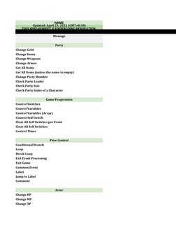 RPG Maker MV/MZ Script Call Guide | PDF | Control Flow | Computer ...