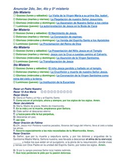 Anunciar 2do, 3er, 4to y 5º misterio  
2do Misterio 
☐ Gozoso (lunes y sábados): La Visita de la Virgen María a su prima St