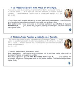 4. La Presentación del niño Jesús en el Templo. 
“Llevaron a Jesús a Jerusalén para presentarle al Señor, como está escri