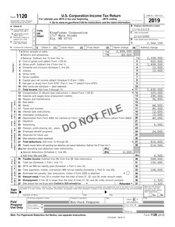 Sample Completed Form 1120 Tax Return | PDF | Irs Tax Forms | Tax Deduction