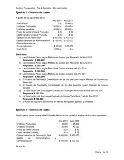 Ejercicios de Costos y Presupuestos | PDF | Presupuesto | Economias