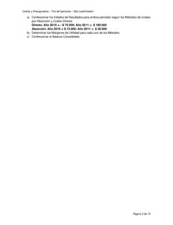 Ejercicios de Costos y Presupuestos | PDF | Presupuesto | Economias