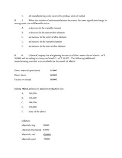 Cost Accounting Exam Questions & Solutions | PDF | Cost Of Goods Sold ...