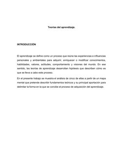 Mapa Conceptual de Teorías del Aprendizaje | PDF