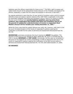 liabilities upon the officers responsible for these errors.23 The BIR's right to assess and 
collect taxes should not be jeop
