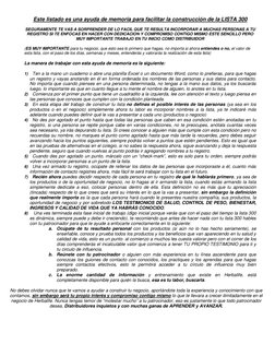 Este listado es una ayuda de memoria para facilitar la construcción de la LISTA 300 
 
SEGURAMENTE TE VAS A SORPRENDER DE LO