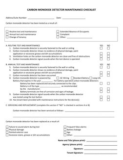 Smoke Baffle Routine Maintenance Checklist Smoke Alarm Maintenance Checklist | PDF | Smoke | Detector (Radio)