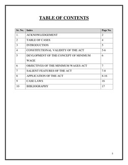 3 
 
TABLE OF CONTENTS 
 
Sr. No.  Index 
Page No.  
1. 
ACKNOWLEDGEMENT  
2 
2 
TABLE OF CASES 
4 
3 
INTRODUCTION 
5 
4 
CO