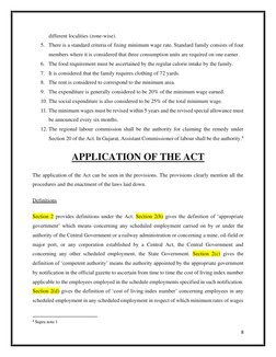8 
 
different localities (zone-wise). 
5. There is a standard criteria of fixing minimum wage rate. Standard family consists