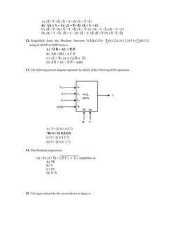A) (Xഥ + Yഥ +Zത)·( Xഥ + Y +Z)·(X + Yഥ +Zത) 
B) *(X + Y + Z)· (X + ܇ഥ+ ܈ത)· (܆ഥ + Y + Z) 
C) (Xഥ + Yഥ +Z)·( Xഥ + Y +Zത)·(X + Y