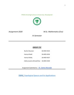Pmas Math Assignment-2020 M.Sc. Mathematics (Eve) IV-Semester: PMAS Arid ...