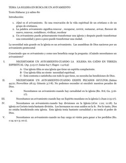 TEMA: LA IGLESIA EN BUSCA DE UN AVIVAMIENTO
Texto Habacuc 3:2 salmo 80 
Introducción: 
1. ¿Qué es el avivamiento.  Es una ren