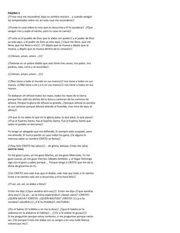 PAGINA 5 
//Y esa roca me esconderé, bajo su sombra morare... y cuando vengan 
las tempestades sobre mí, en esta roca me