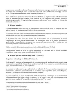 Pastor Rafael Astwood
Pactos Bíblicos
2
Las promesas nacionales de las que Abraham recibió la certeza eran que su simiente se