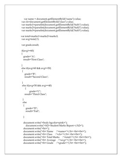var name = document.getElementById("name").value;
            var cls=document.getElementById("class").value;