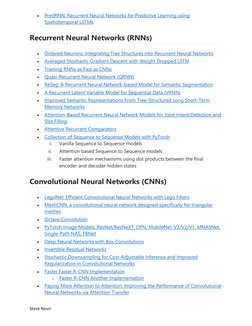 Steve Nouri 
• 
PredRNN: Recurrent Neural Networks for Predictive Learning using 
Spatiotemporal LSTMs  (https://github.com/t