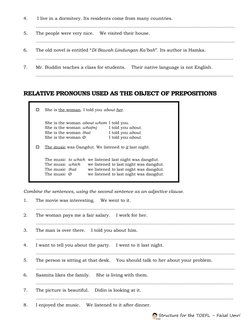 4.
 I live in a dormitory. Its residents come from many countries. 
.........................................................