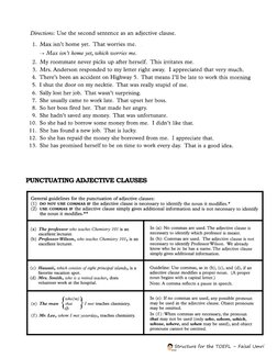 PUNCTUATING ADJECTIVE CLAUSES
Structure for the TOEFL – Faisal Umri
