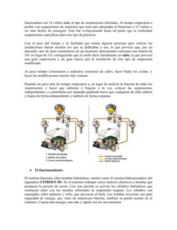 funcionaban con 24 voltios dado al tipo de suspensiones utilizadas. Al tiempo empezaron a
probar con suspensiones de camiones