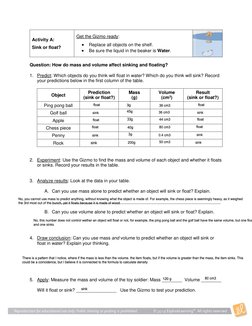 Can Rocks Float Answer Key Density Experiment: Sink or Float Analysis | PDF | Buoyancy | Density