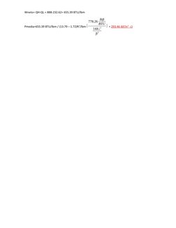 Wneto= QH-QL = 888-232.62= 655.39 BTU/lbm
Pmedia=655.39 BTU/lbm / (13.79 – 1.72)ft3/lbm [
778.26 lbft
BTU
144¿
2
ft
2
]  = 29