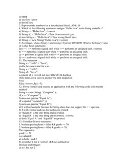 Java Practice Test 1 | PDF | C (Programming Language) | Boolean Data Type