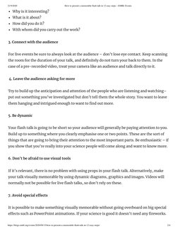 Tips for Memorable Flash Talks | PDF | Social Science | Art