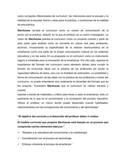como conceptos diferenciados de curriculum: las intenciones para la escuela y la
realidad de la escuela; teoría o ideas para