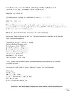 Pain Management: Evidence-Based Tools and Techniques for Nursing Professionals by
Yvonne M. D’Arcy, MS, CRNP, CNS is publishe