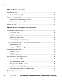 Chapter 3: Pain assessment
How to assess pain................................................................................