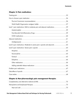 Chapter 5: Pain medications
Treating pain ...................................................................................
