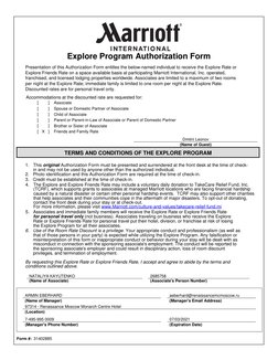 Explore Program Authorization Form
Presentation of this Authorization Form entitles the below-named individual to