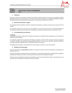 Arq. (Técnico Responsable)
PROFESIONAL DE DISEÑO
GOBIERNO AUTÓNOMO MUNICIPAL DE SUCRE
ÍTEM N° ---
NOMBRE:
LAVAPLATOS 2 FOSAS