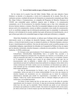 2. Área de Intervención en que se Enmarca la Práctica
En los inicios  de la escuela Casa del Saber Alcides  Mejía, este ente