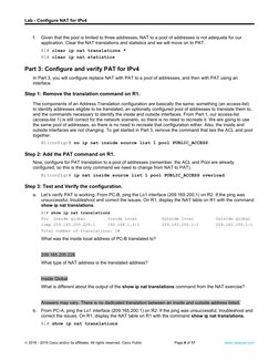 Configure NAT for IPv4 Lab Guide | PDF | Ip Address | Network Switch