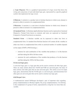 c. Logic Diagram :​This is a graphical representation of a logic circuit that shows the
 
 
 
   
 
 
  
 
 
 
 
 
wiring and
