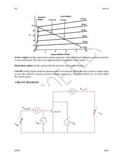 ED 
 
Sem III 
DJSCE 
 
ELEX 
 
Active region: In this region base‐emitter junction is forward biased and base‐collector junc
