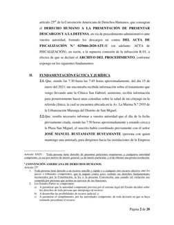 Página 2 de 20 
 
artículo 25º5 de la Convención Americana de Derechos Humanos, que consagran 
el DERECHO HUMANO A LA PRESENT